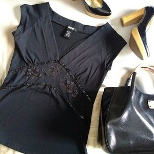 Sequin Black Top